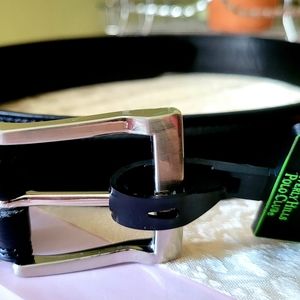 BEVERLY HILLS POLO CLUB BLACK LEATHER BELT